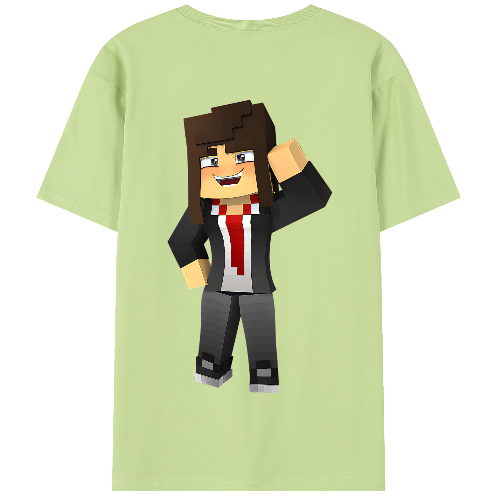 （画像用） マインクラフト ブロックの世界 Minecraft MC Block world 綿100％半袖Tシャツ（背面プリント）